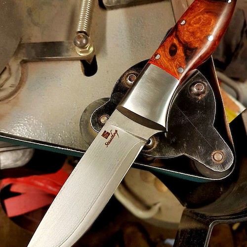 Stainthorp Knives Monarch. VG10 Suminagashi steel, dovetail bolsters and desert ironwood scales